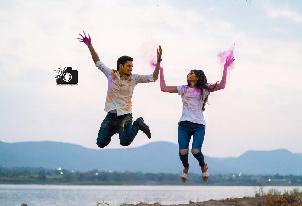 Pre wedding shoot ideas holi