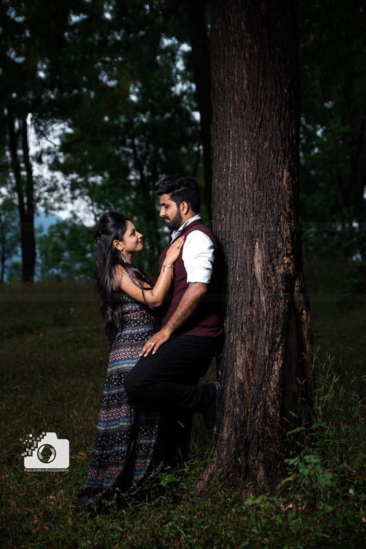 Indian pre wedding shoot in woods