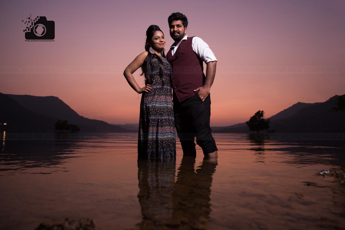 Indian pre wedding shoot sunset