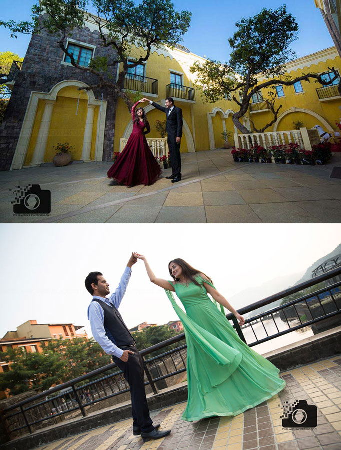 Pre Wedding Shoot Poses twirl spin gown