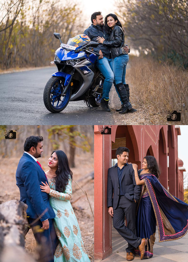 Pre Wedding Shoot Poses bike and lean