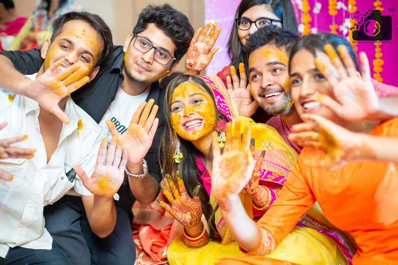 Couple Glow and Blessings – Haldi at Hyatt !