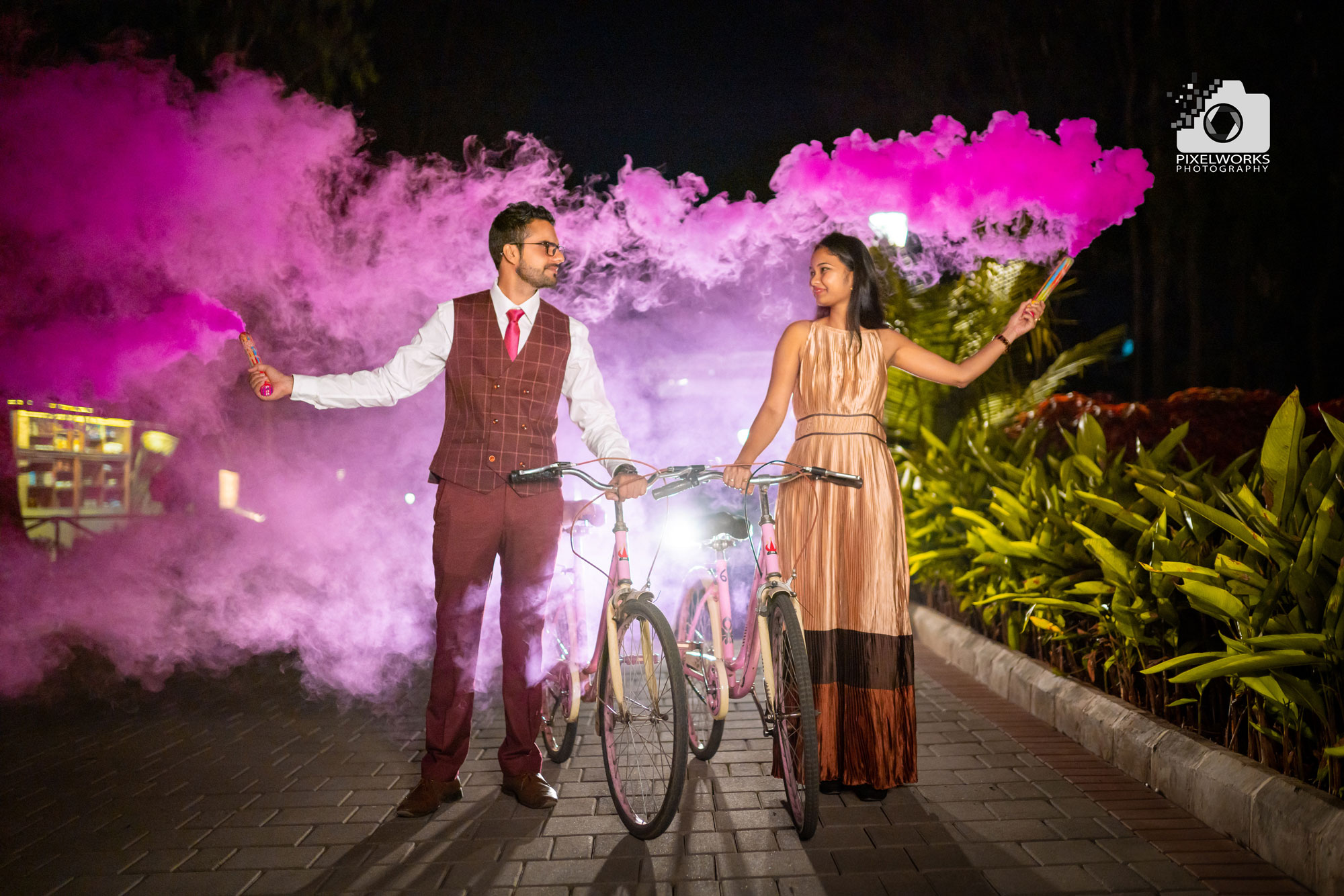 location for Pre wedding cycle and smoke bomb